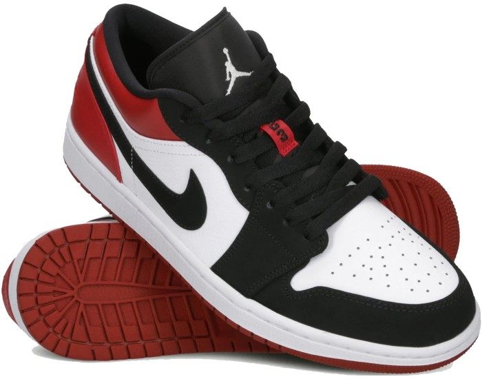Nike Air Jordan 1 Low черно-белые-красные