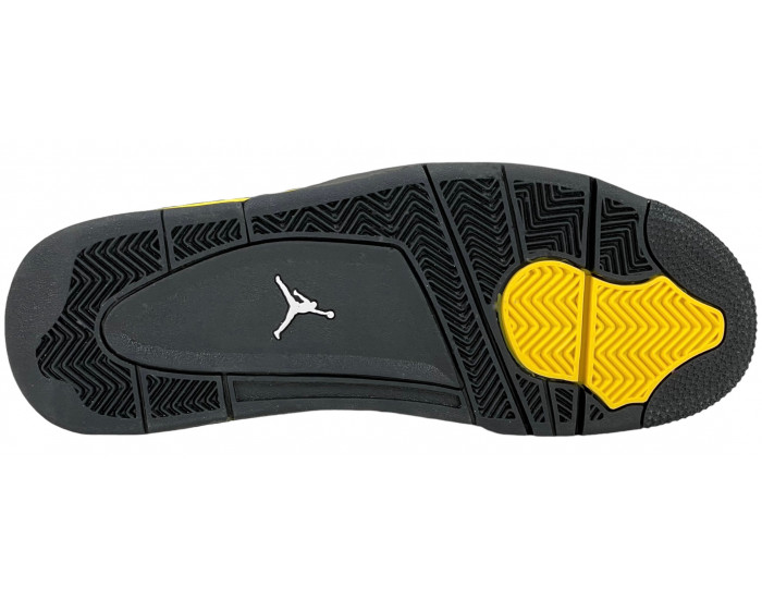 Nike Air Jordan 4 Retro Thunder черные с желтым