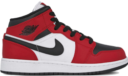 Nike Air Jordan 1 Mid Chicago Black Red с Мехом